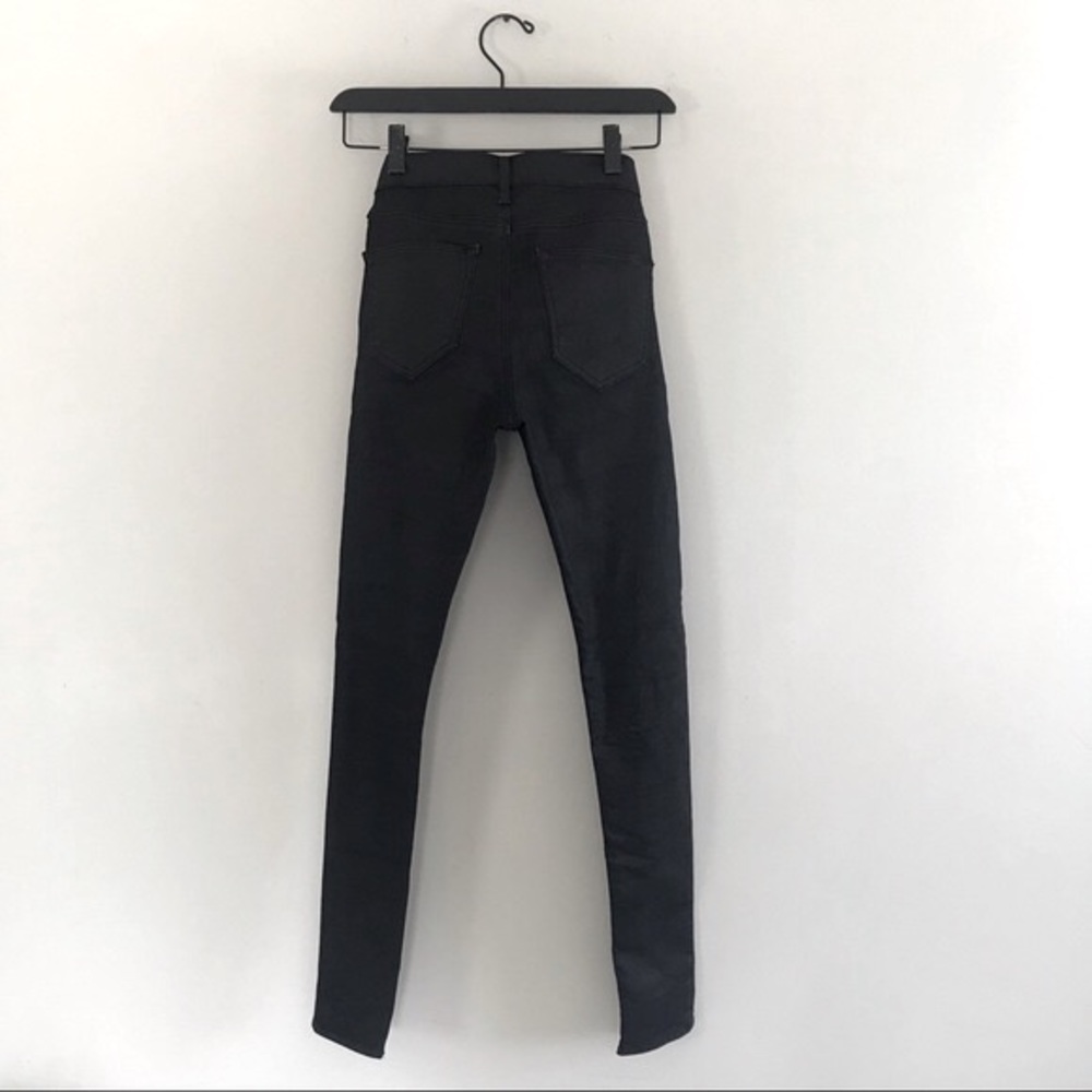 Topshop Moto || Coated Leigh High Rise Ankle-Grazer Black Stretch Jeans … - Picture 7 of 12